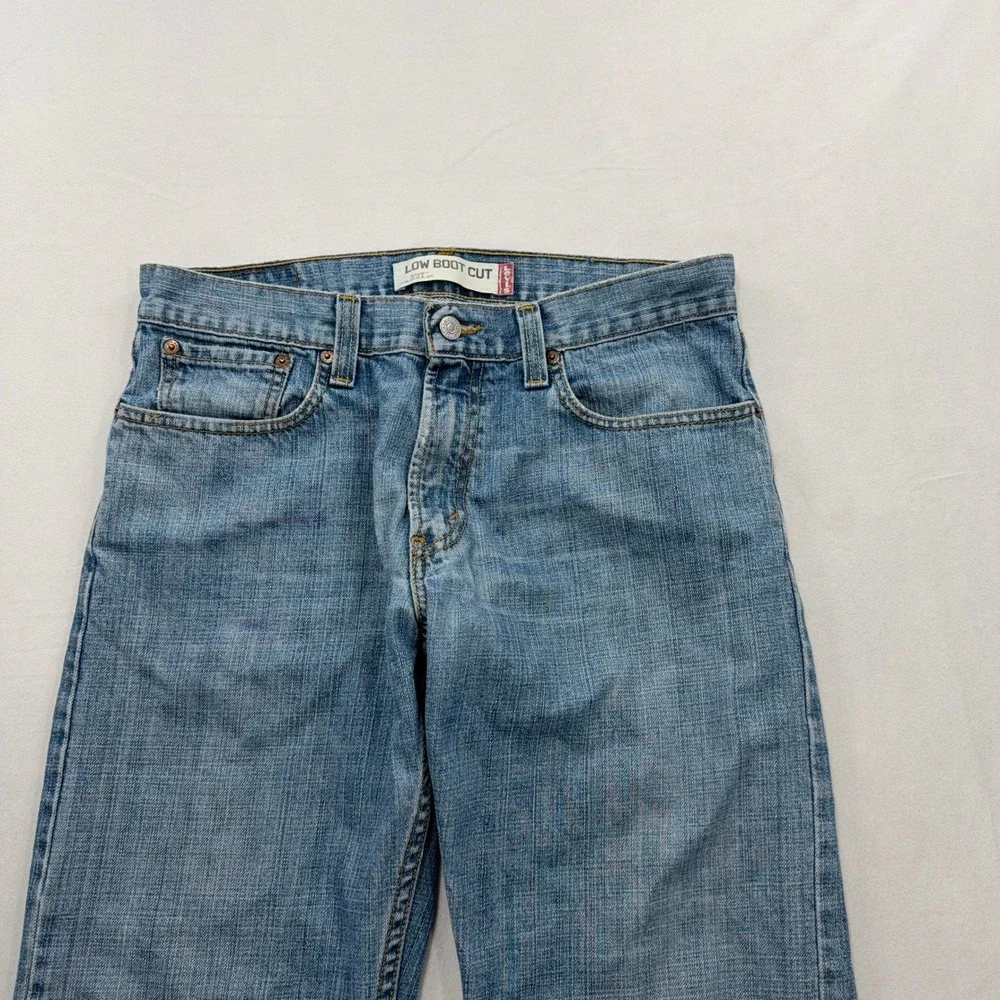 Levi's Jeans 527 Low Boot Cut Light Wash Denim Blue Mens W32 L34
